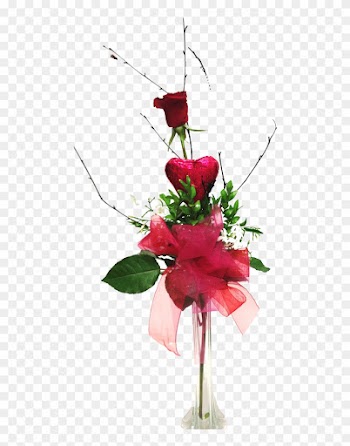 Single Rose, Chocolate Heart In Vase - Garden Roses