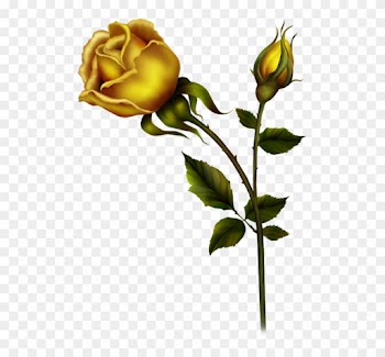 Single Yellow Rose Clipart - Metal Rose Png