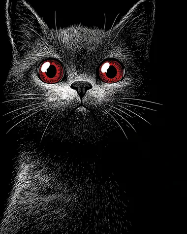 Sinister Black Cat Portrait Sinister Black Cat Portrait