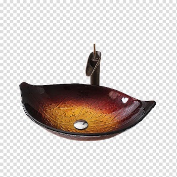 Sink Bathroom Glass Plumbing fixture Bateria wodociu0105gowa, Leaves shaped sink transparent background PNG clipart