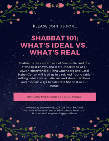 Sisterhood Program: Shabbat 101 | Bet Torah