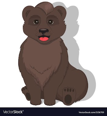 Sitting bear on white background vector image