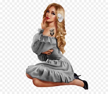 sitting blond sculpture kneeling figurine