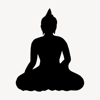 Sitting Buddha silhouette collage element, | Free PSD - rawpixel