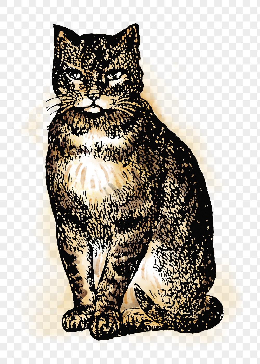 Sitting cat png sticker, animal | Free PNG Illustration - rawpixel