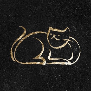 Sitting cat sticker, gold aesthetic | Free PSD Illustration - rawpixel