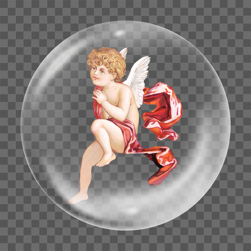 Sitting cherub png sticker, bubble | Free PNG - rawpixel