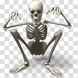 Sitting human skeleton illustration, Spooky Skeleton transparent background PNG clipart