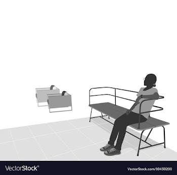 Sitting on chair vector image