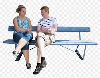 Sitting Park Bench - People Sitting On Bench Up Png