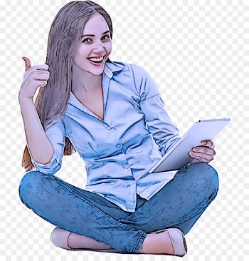 sitting reading technology electronic device learning
