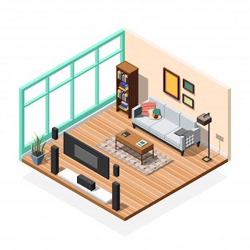 Sitting room apartment interior Free Vector