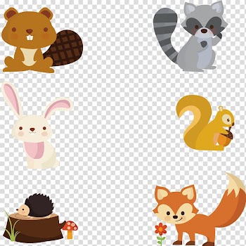 Six animals illustration, Animal transparent background PNG clipart