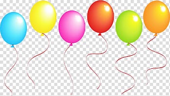Six assorted-color balloons art, Toy balloon Birthday Holiday , Globos transparent background PNG clipart