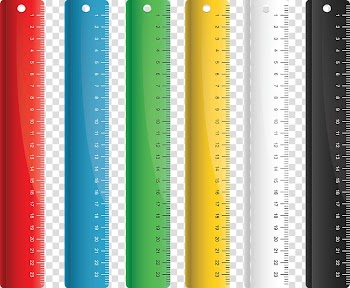 Six assorted-color rules illustration, Ruler Illustration, Different colors of the scale transparent background PNG clipart