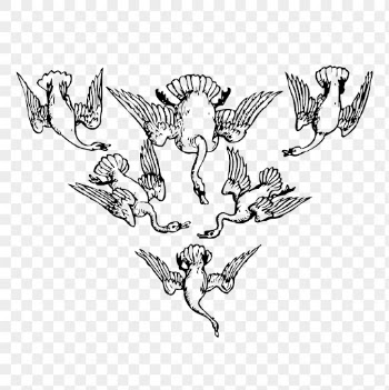 Six geese png, vintage animal | Free PNG Illustration - rawpixel