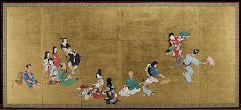 six-panel folding screen; several groups | Free Photo - rawpixel