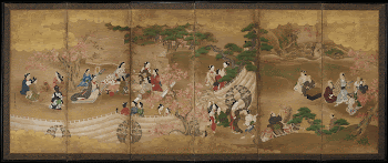 Six-panel half-height screen (chu-byobu) depicting | Free Photo - rawpixel