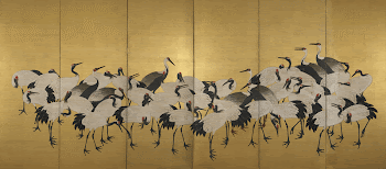 six panel screen; dense flock | Free Photo - rawpixel
