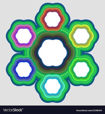 Six part circular infographic element design vector image