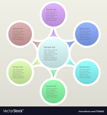 Six part color business infographics template vector image