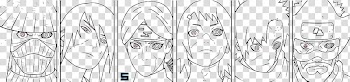 Six Paths of Pain   Line, Naruto Jinchuriki sketch transparent background PNG clipart