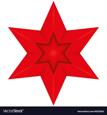 six rays red volumed star
