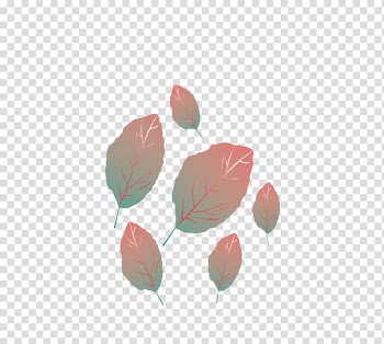 Six red-and-green ombre leaves illustration, Maple leaf, Maple Leaf transparent background PNG clipart