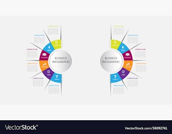 six steps infographics with main option business