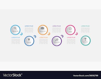 six steps infographics with main option business