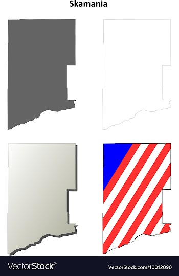 Skamania Map Icon Set vector image