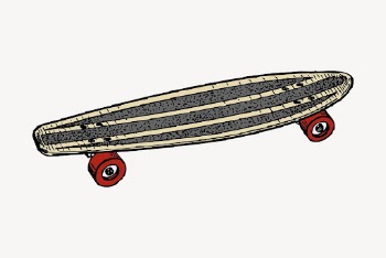Skateboard, hobby illustration. Free public | Free Photo - rawpixel
