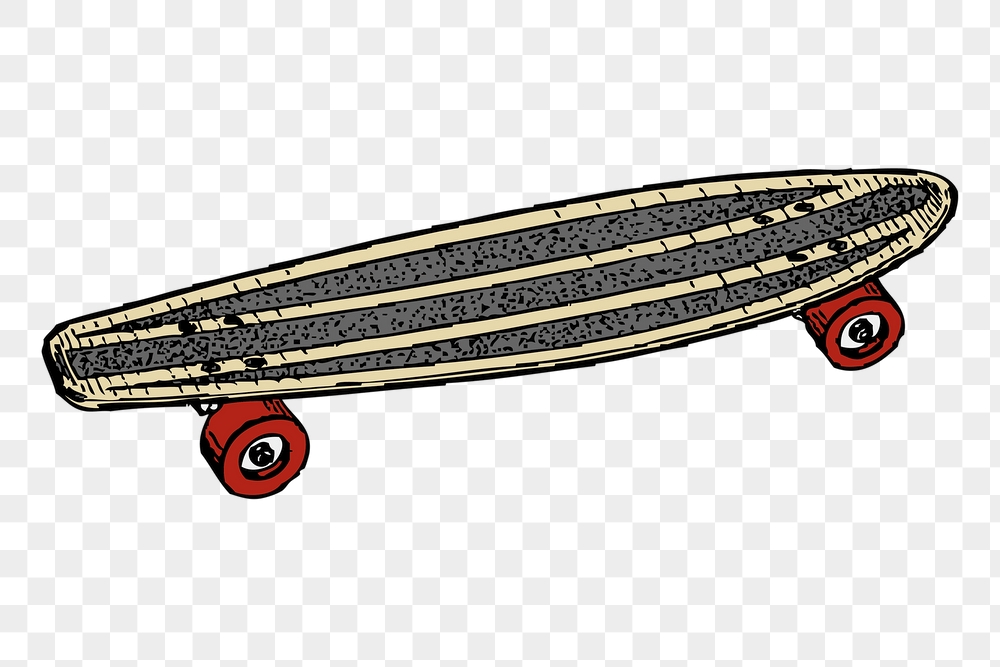 Skateboard png sticker, hobby illustration, | Free PNG - rawpixel