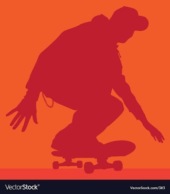 Skateboarder rolling vector image