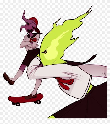Skateboarding Clip Art - Undertale Skateboard Girl X Fuku Fire