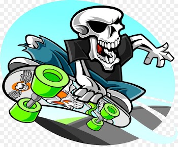 Skateboarding Human skeleton Illustration - Skull Skateboard 