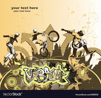 Skater and biker vector image