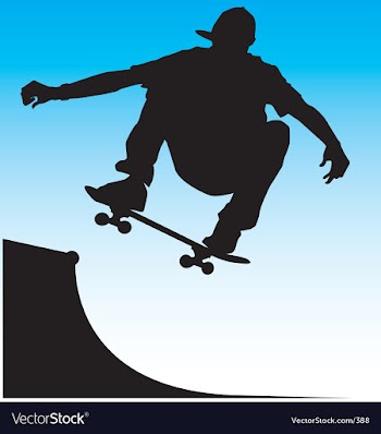 Skater front side air vector image