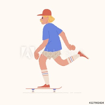 Skater guy or skateboarder riding skateboard