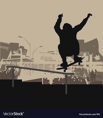 Skater Ollie handrail vector image