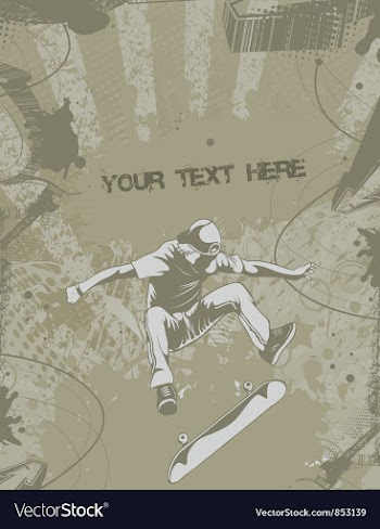 Skater with grunge vector image
