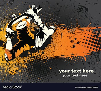 Skater with grunge vector image