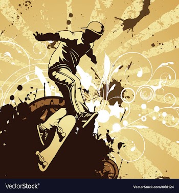 Skater with grunge vector image