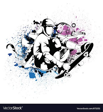 Skater with grunge vector image