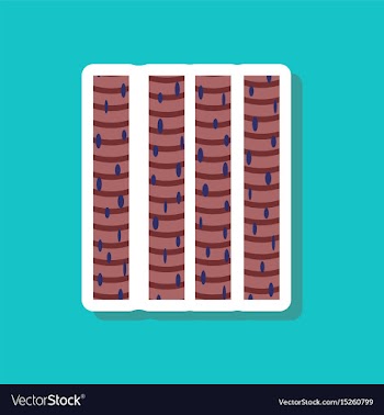 Skeletal striated muscle paper sticker on stylish vector image
