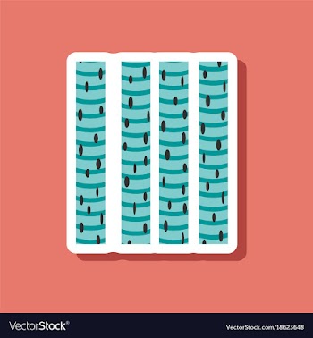 Skeletal striated muscle paper sticker on stylish vector image