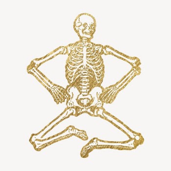 Skeleton clipart, gold aesthetic Halloween | Free PSD Illustration - rawpixel