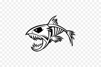 Skeleton Decal Fish Skull Sticker - fish tattoo 