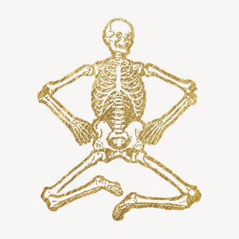 Skeleton gold sticker, aesthetic Halloween | Free Vector Illustration - rawpixel