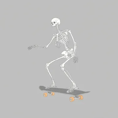 Skeleton Skating on Skateboard Skeleton Skating on Skateboard